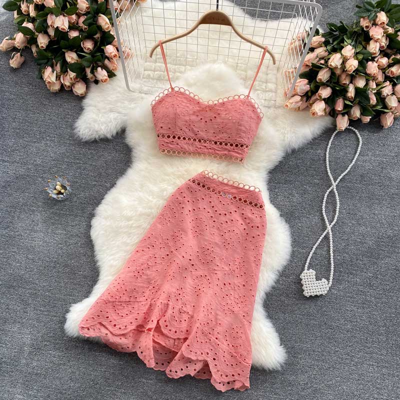 Summer Sexy Camisole Hollow High Waist Women's Suit - Harmony Gallery