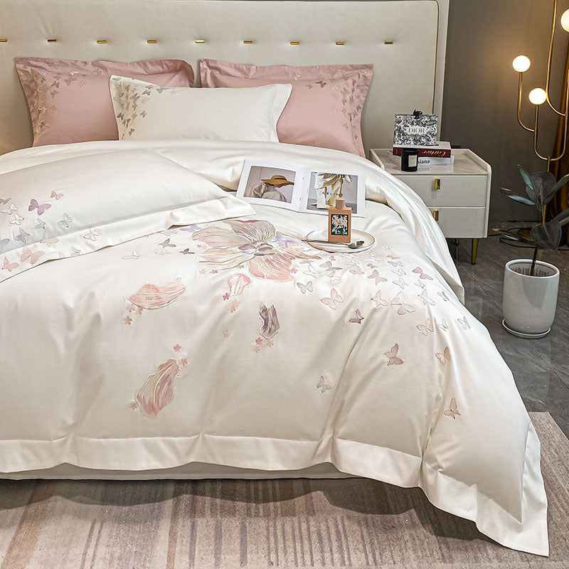 Pastoral Light Luxury Embroidery Quilt Cover Villa Bed Set - Harmony Gallery