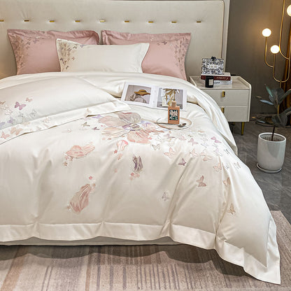 Pastoral Light Luxury Embroidery Quilt Cover Villa Bed Set - Harmony Gallery