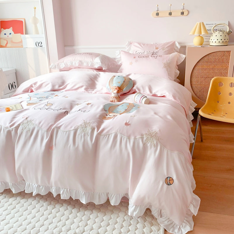 Cute Little Elephant Tencel Four-Piece Bed Set - Harmony Gallery