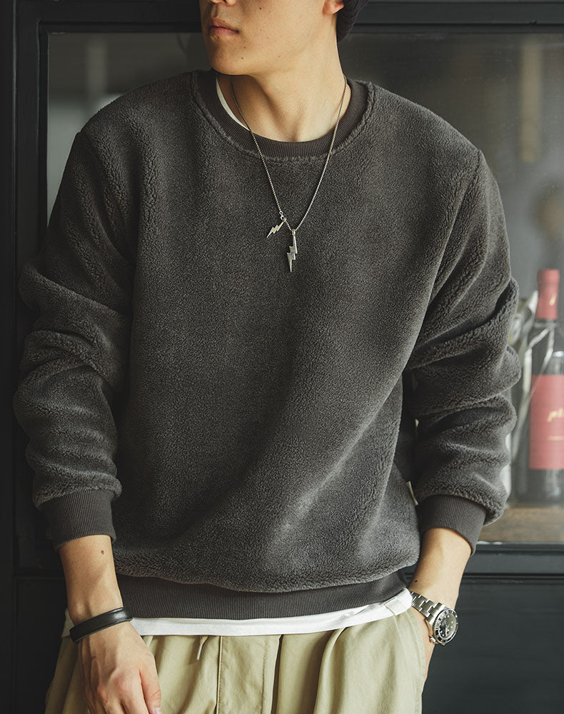 Polar Fleece Warm Hoodless Foldable Men's Sweater - Harmony Gallery