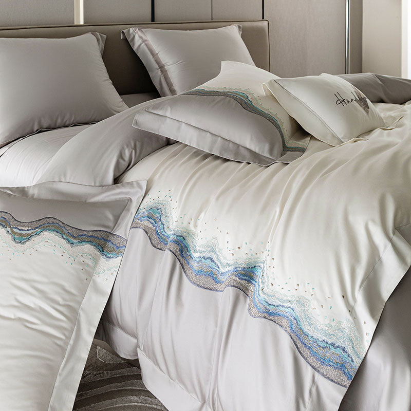 American Light Luxury High-End Embroidery Quilt Cover Bed Set - Harmony Gallery