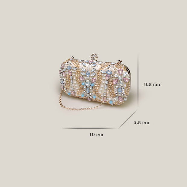 Pastel Rhinestone Banquet High-End Evening Clutch Bag - Harmony Gallery