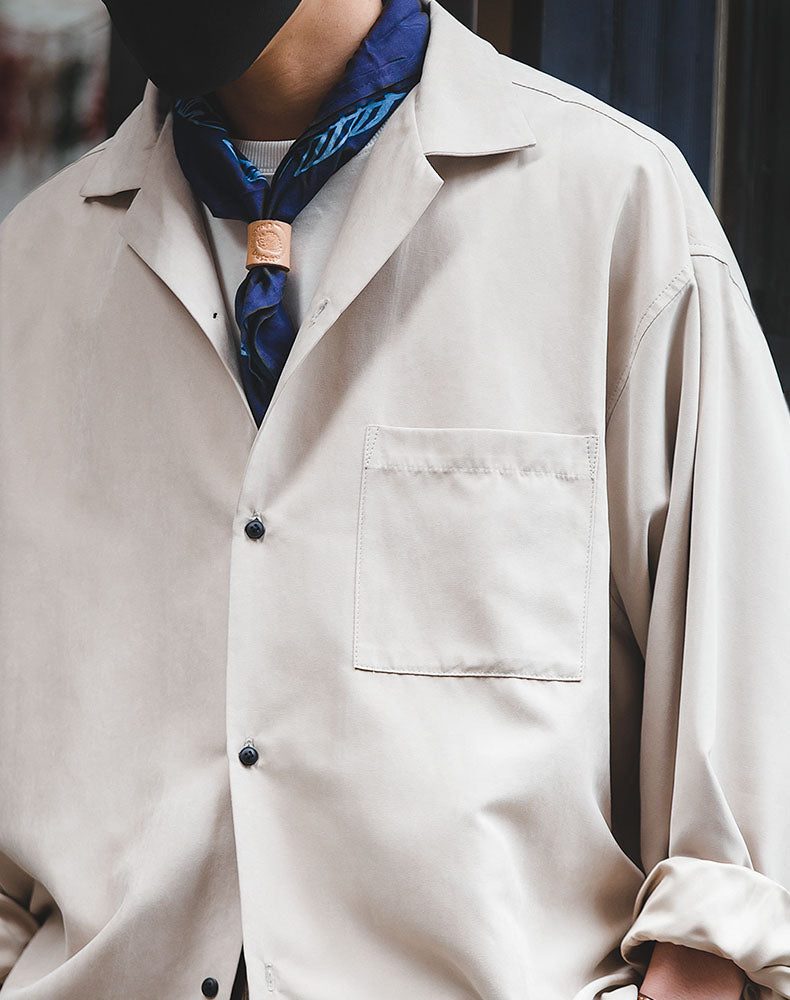 Workwear American Folded Vintage Loose Men's Shirt - Harmony Gallery