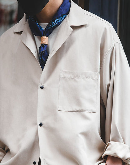 Workwear American Folded Vintage Loose Men's Shirt - Harmony Gallery