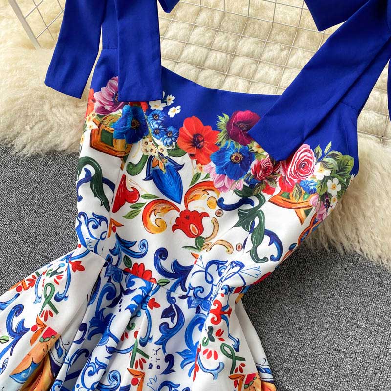 Light Luxury High-End Trendy Printing Strap Women's Dress - Harmony Gallery