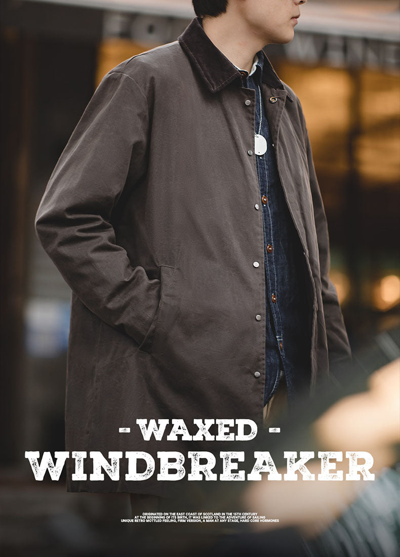 American Oil Wax Windbreaker Waterproof Men's Coat - Harmony Gallery