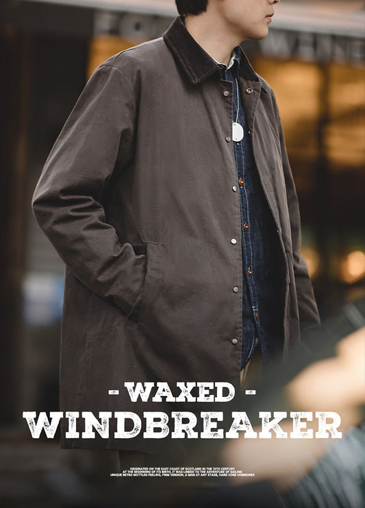American Oil Wax Windbreaker Waterproof Men's Coat - Harmony Gallery