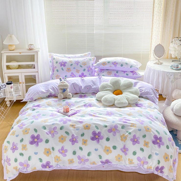 Pastoral Style Printed Four-Piece Pure Cotton Bed Set - Harmony Gallery