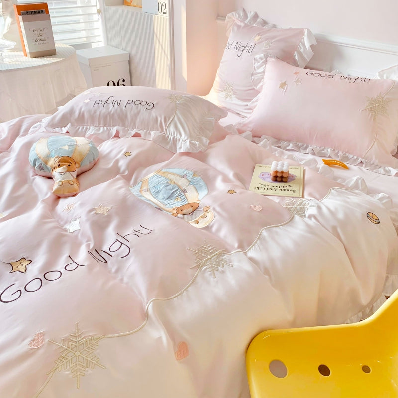 Cute Little Elephant Tencel Four-Piece Bed Set - Harmony Gallery