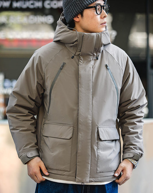 American High-Neck Hooded Warm Cotton Windproof Men's Coat - Harmony Gallery