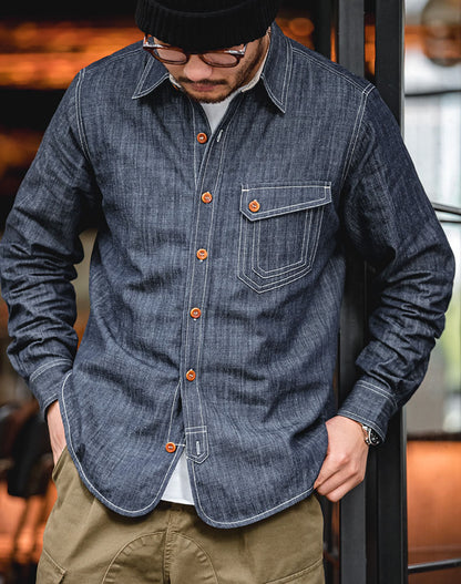 American Retro Denim Western Tough Guy Men's Shirt - Harmony Gallery