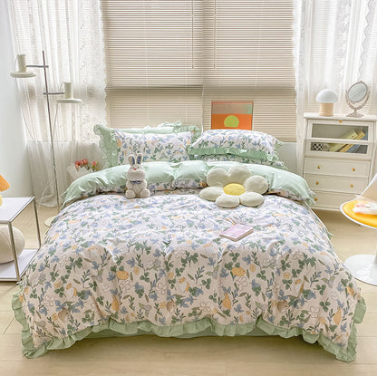 Pastoral Style Printed Four-Piece Pure Cotton Bed Set - Harmony Gallery