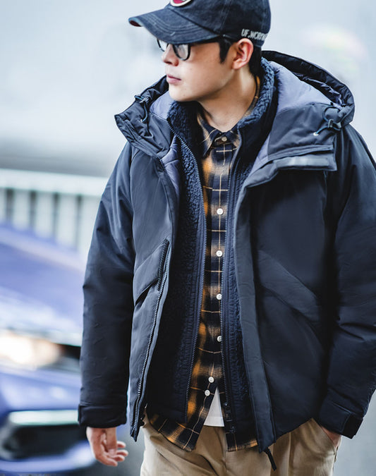 Retro Mountain Stand Collar Hooded Cotton Warm Men's Coat - Harmony Gallery