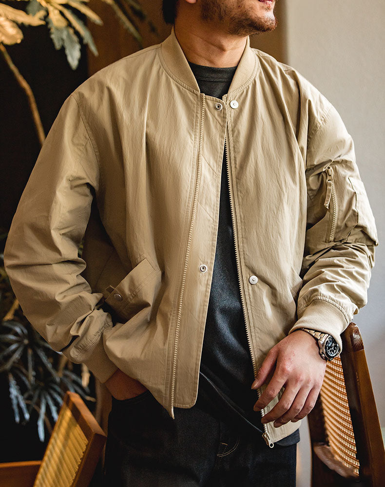 American Air MA1 Pilot Khaki Baseball Uniform Men's Jacket - Harmony Gallery