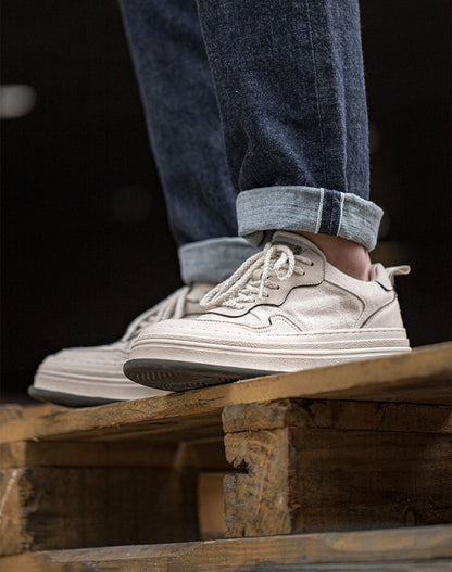 Retro Thick-Soled Small White Sports Men's Casual Shoes - Harmony Gallery