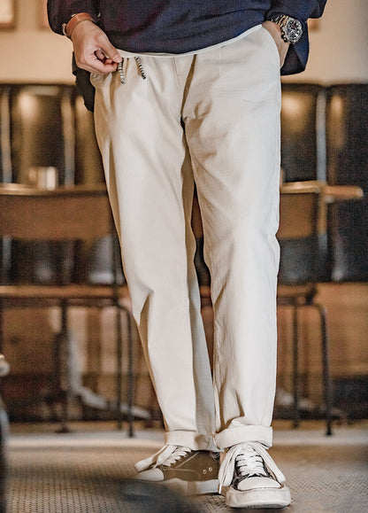 American Casual Cotton Plaid Loose Straight Men's Trousers - Harmony Gallery