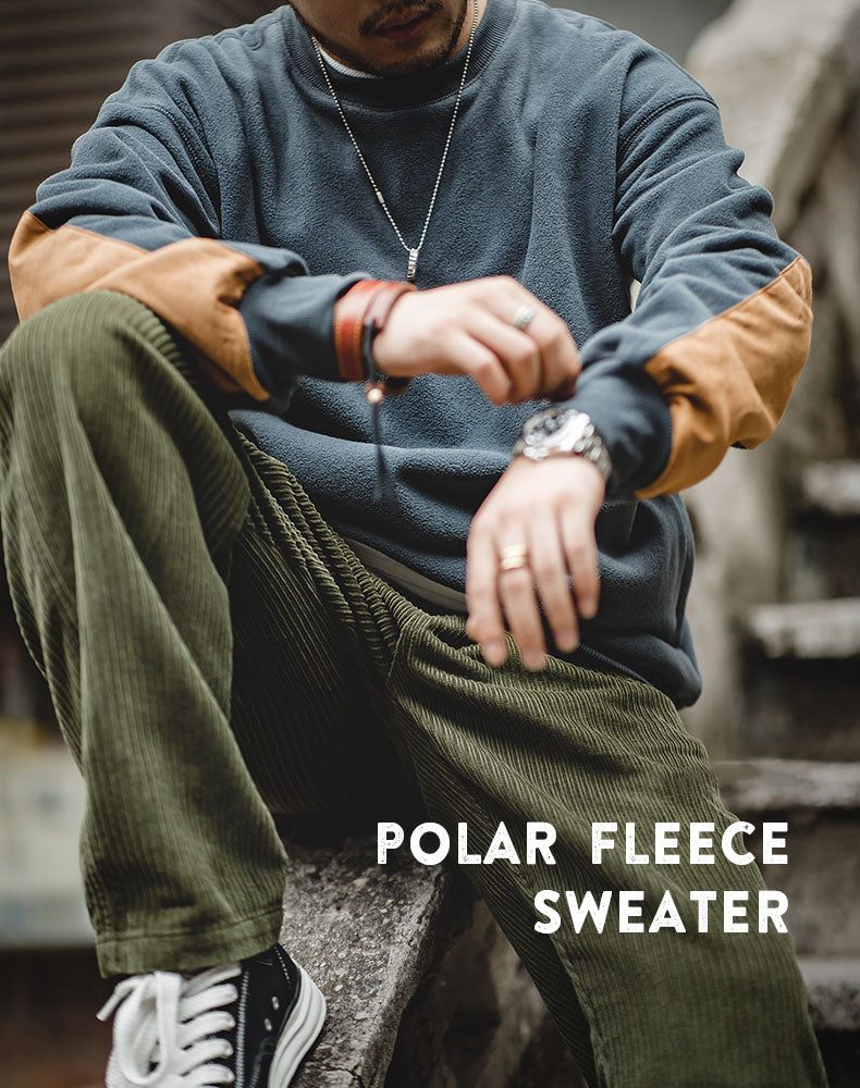 American Retro Plus Fleece Coral Men's Sweater - Harmony Gallery