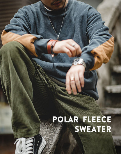 American Retro Plus Fleece Coral Men's Sweater - Harmony Gallery