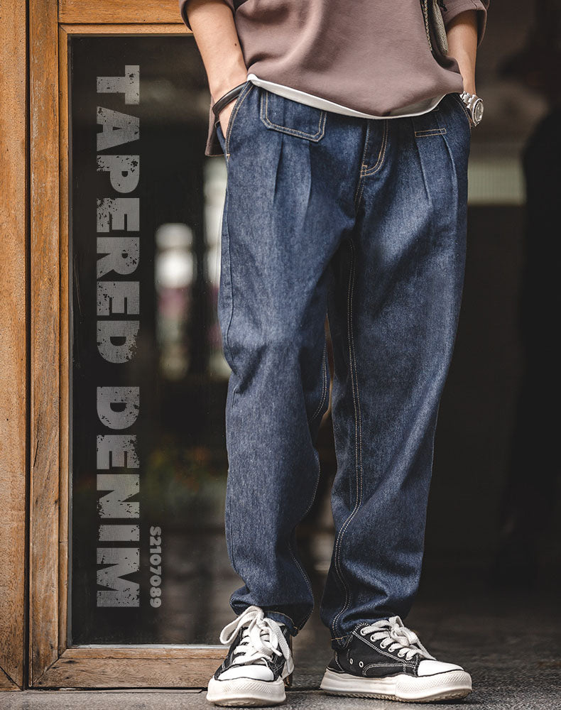 Tooling Retro Denim Washed Straight Loose Men's Jeans - Harmony Gallery