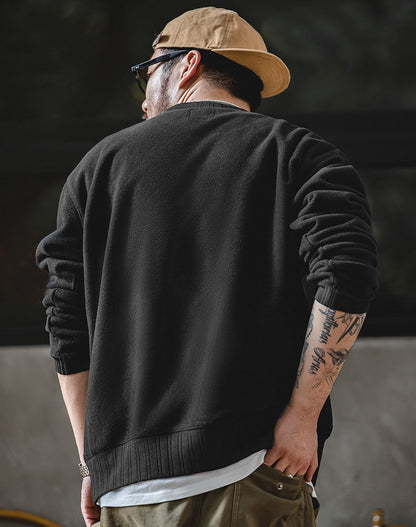 Tooling American Retro Round Neck Warm Fleece Men's Sweater - Harmony Gallery