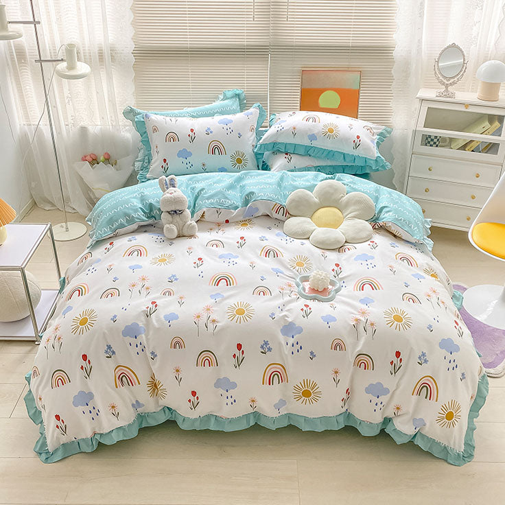 Pastoral Style Printed Four-Piece Pure Cotton Bed Set - Harmony Gallery