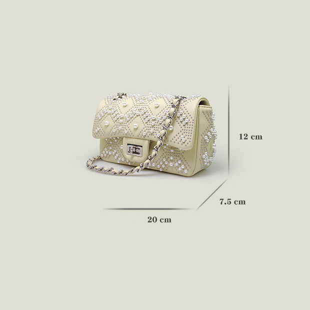 French Pearl Rhombic Chain High-End Women's Bag - Harmony Gallery