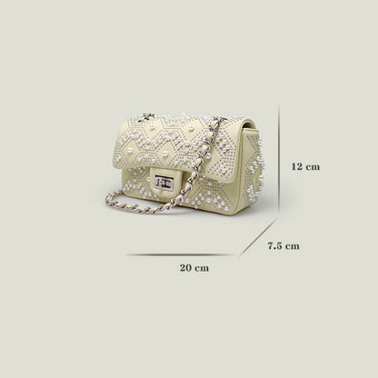 French Pearl Rhombic Chain High-End Women's Bag - Harmony Gallery