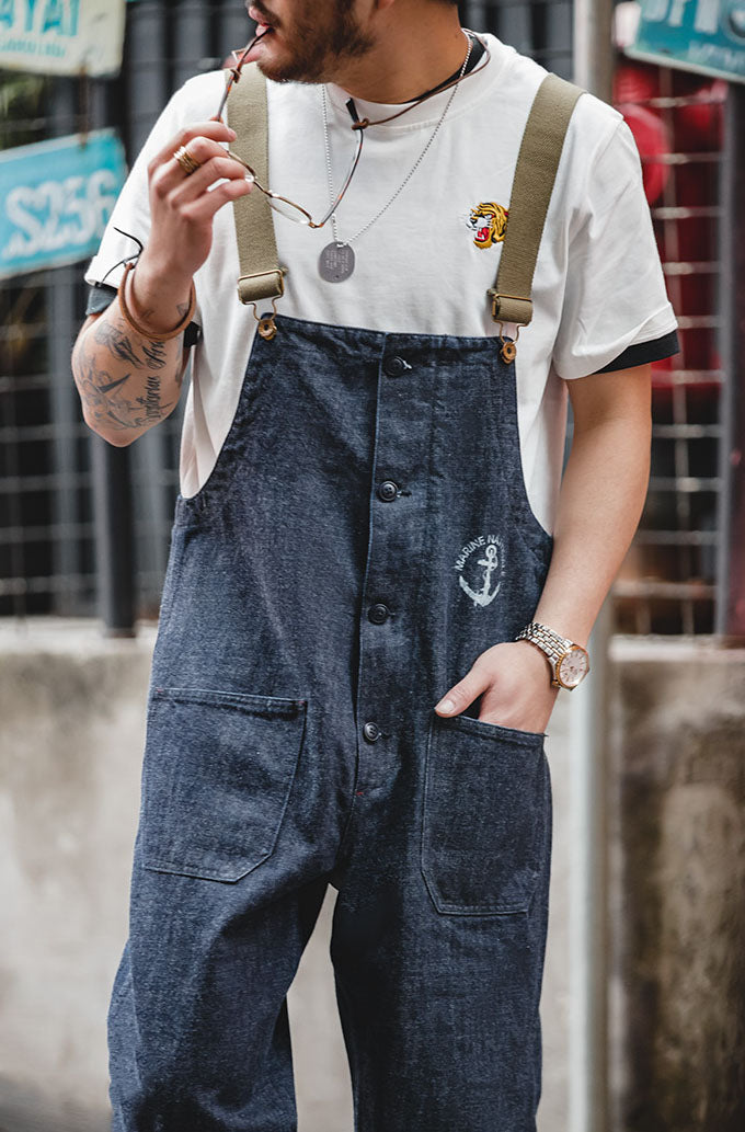 American Retro Marine Deck Straight Men's Overalls - Harmony Gallery