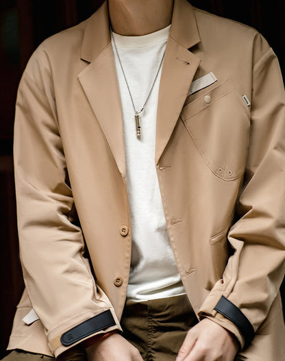 American Casual Multi-Pocket Functional Loose Men's Coat - Harmony Gallery