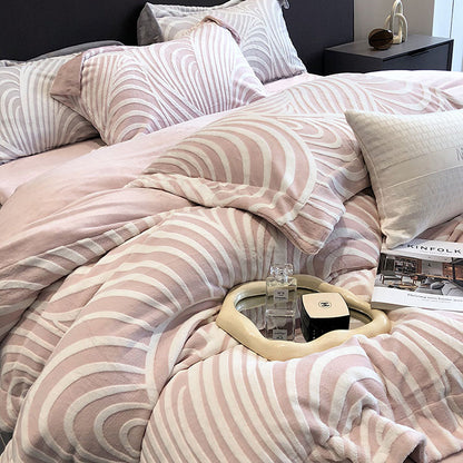 Luxury High-End Milk Velvet Set Winter Warm Cover Bed Set - Harmony Gallery