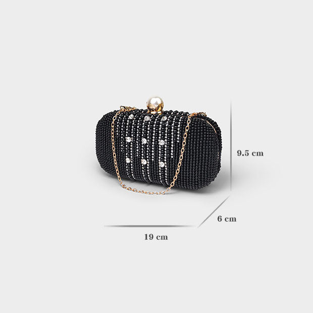 Pearl Rhinestone High-End Diamond Chain Clutch Bag - Harmony Gallery