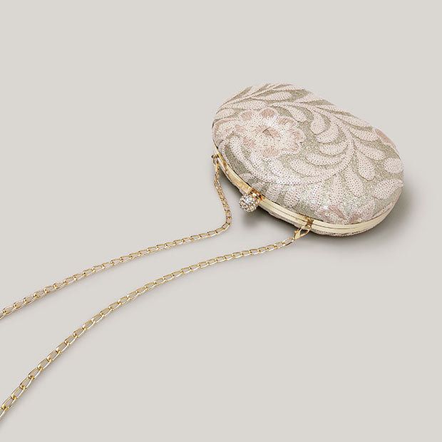 Flower Embroidery Texture Sequins Niche Clutch Bag - Harmony Gallery