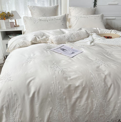 French Lace Embroidered Quilt Cover Princess Style Bed Set - Harmony Gallery