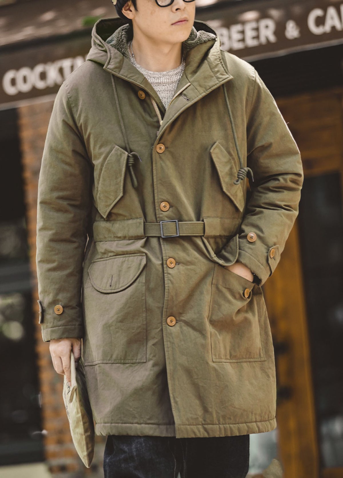 American M47 Heavy Hooded Warm Mid-Length Cotton Men's Coat - Harmony Gallery