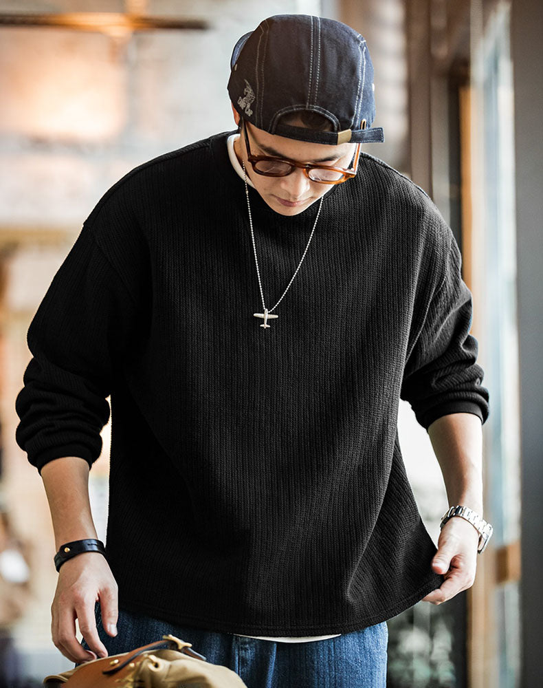 American Wool Knitwear Warm Lazy Pullover Men's Sweater - Harmony Gallery