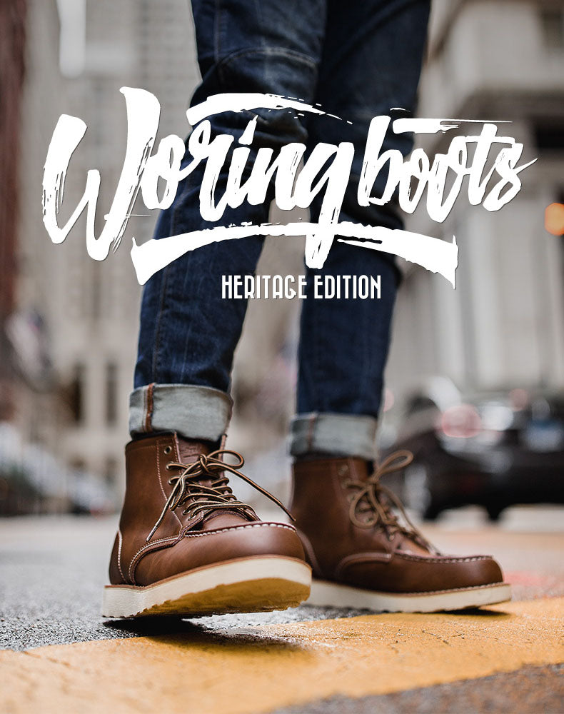 Middle-Cut Retro Tooling Motorcycle Men's Work Boot - Harmony Gallery
