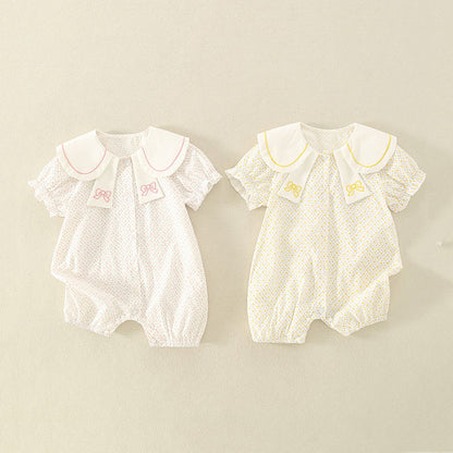 Thin Summer Bodysuit Cotton Short-Sleeved Baby Girl's Romper - Harmony Gallery
