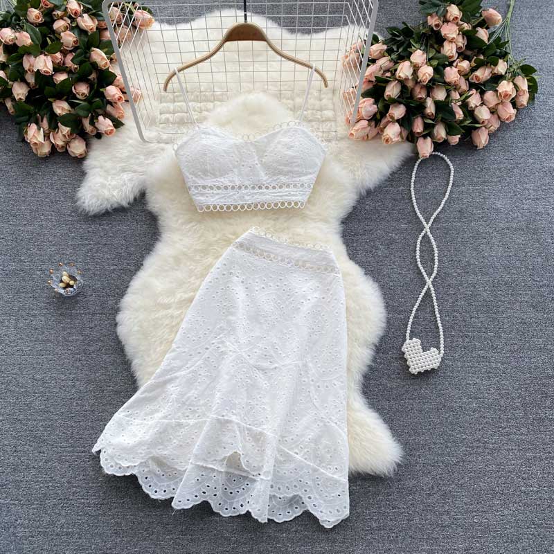 Summer Sexy Camisole Hollow High Waist Women's Suit - Harmony Gallery