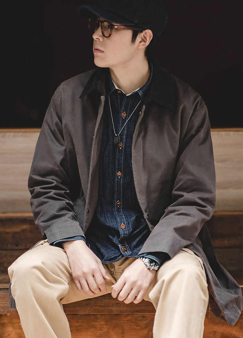 American Oil Wax Windbreaker Waterproof Men's Coat - Harmony Gallery