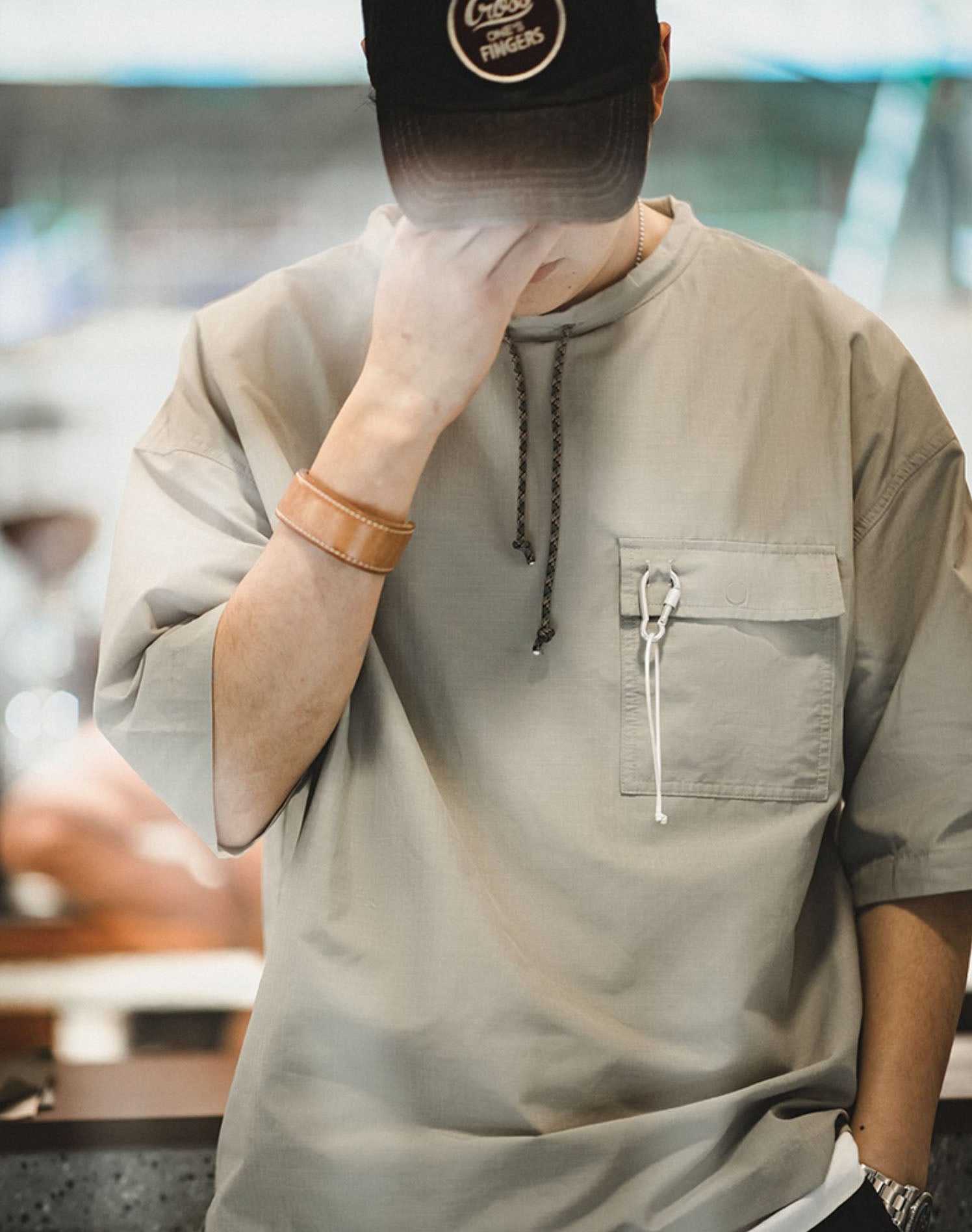 Casual Mountain Push Bag Loose Breathable Men's T-shirt - Harmony Gallery
