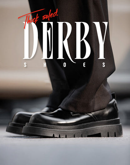 American Lather Thick-Soled High-End Big Head  Unisex Dress Shoes - Harmony Gallery