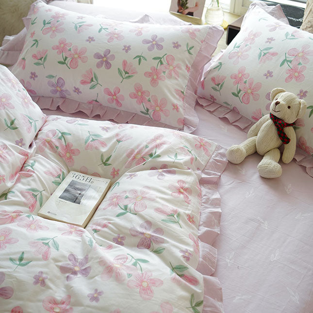 Pastoral Style Printed Four-Piece Pure Cotton Bed Set - Harmony Gallery