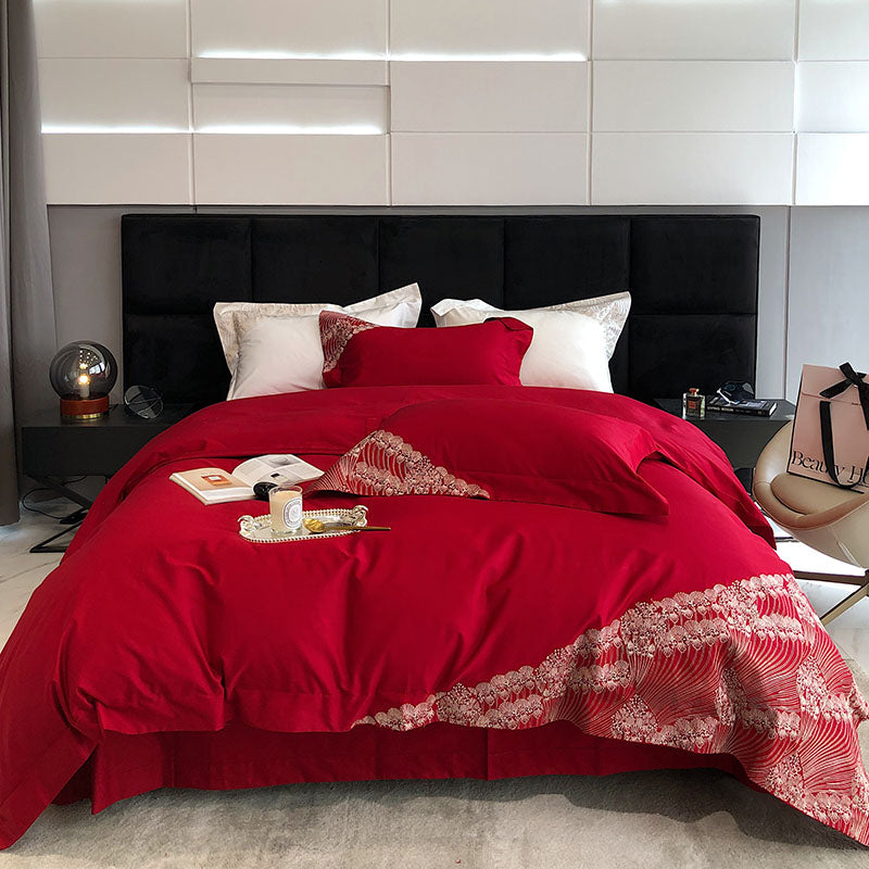 Luxury High-End Embroidery Quilt Cover Villa Bed Set - Harmony Gallery