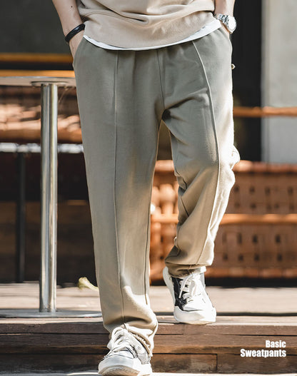 Retro Tapered Knit Stretch Gray Drape Casual Men's Trousers - Harmony Gallery