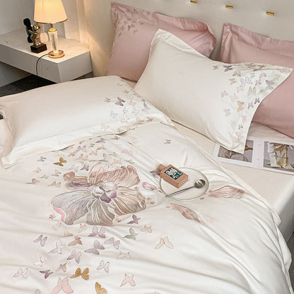 Pastoral Light Luxury Embroidery Quilt Cover Villa Bed Set - Harmony Gallery