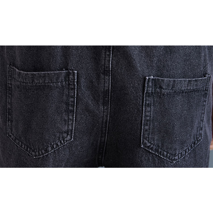 Oblique Pockets Grind Casual Harem Cross-Belt Women's Overall - Harmony Gallery