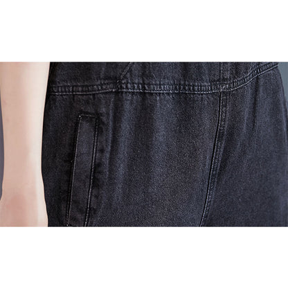 Oblique Pockets Grind Casual Harem Cross-Belt Women's Overall - Harmony Gallery