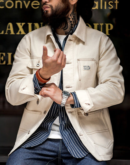 American Heavy Cotton Seed Multi-Pocket Men's Coat - Harmony Gallery