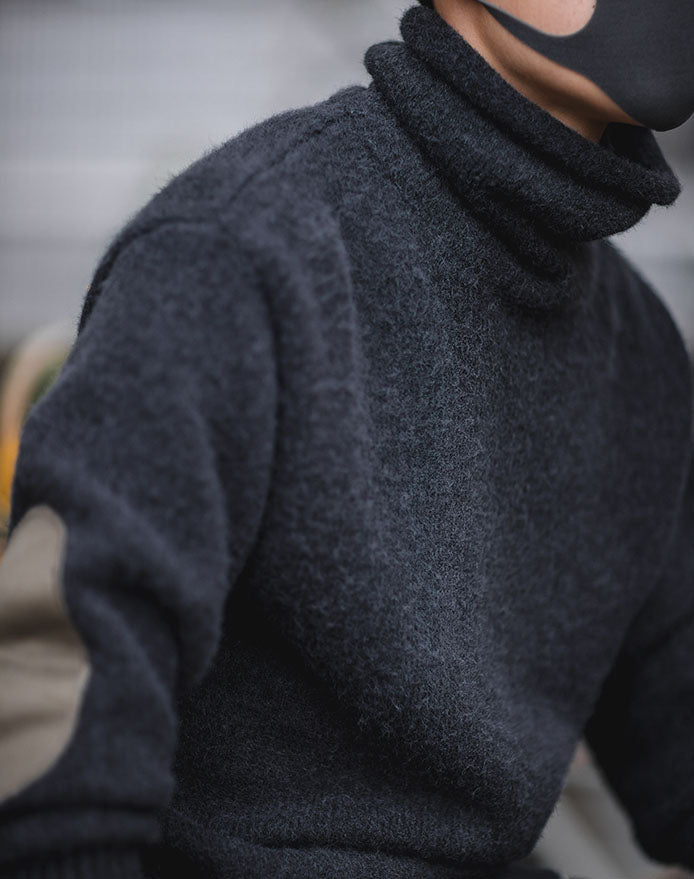 Cashmere Mohair Retro Knitted High Neck Men's Sweater - Harmony Gallery